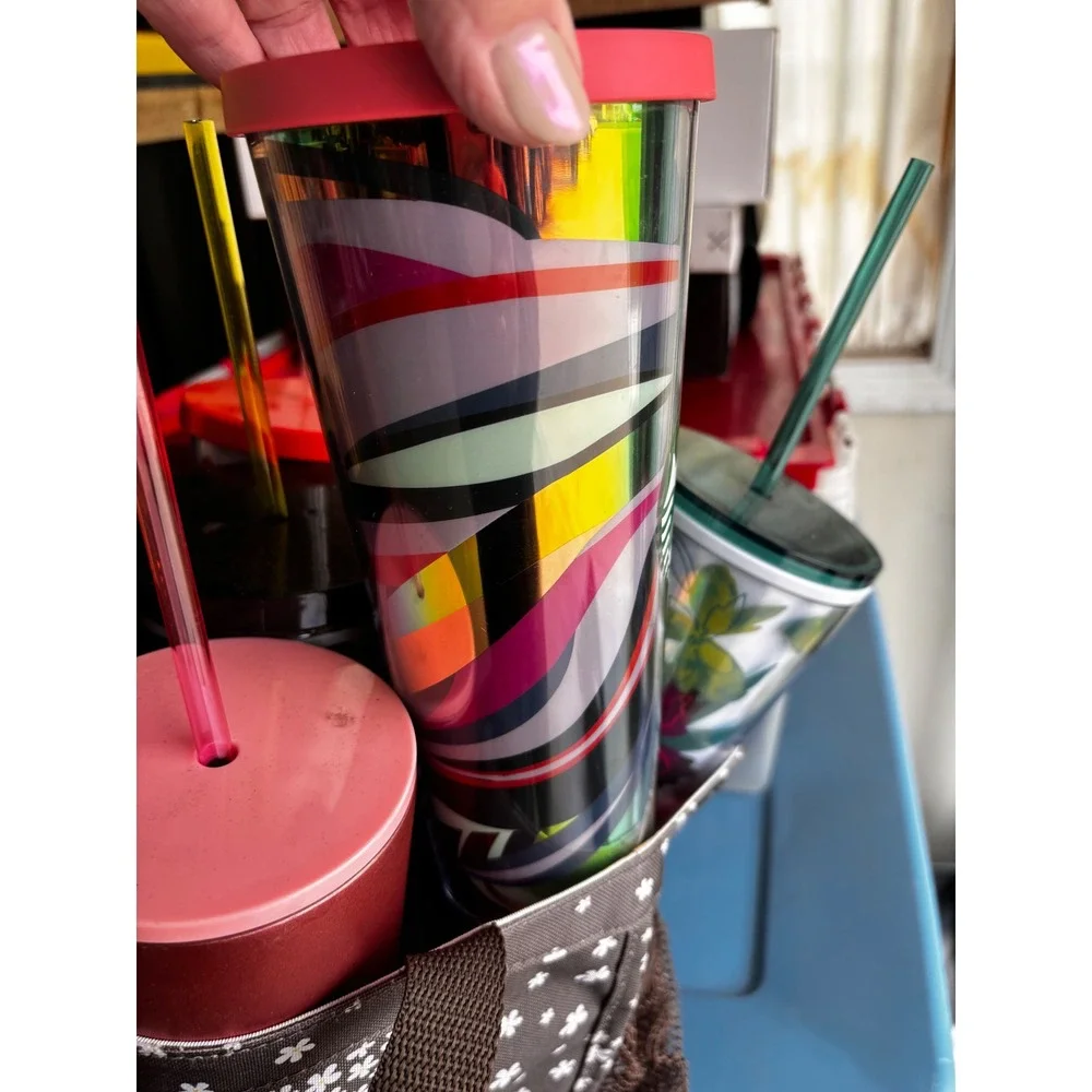 Starbucks Tumbler Lot 8pc Venti 24oz Cold Cups Studded Floral Siren Logo‎ Mixed